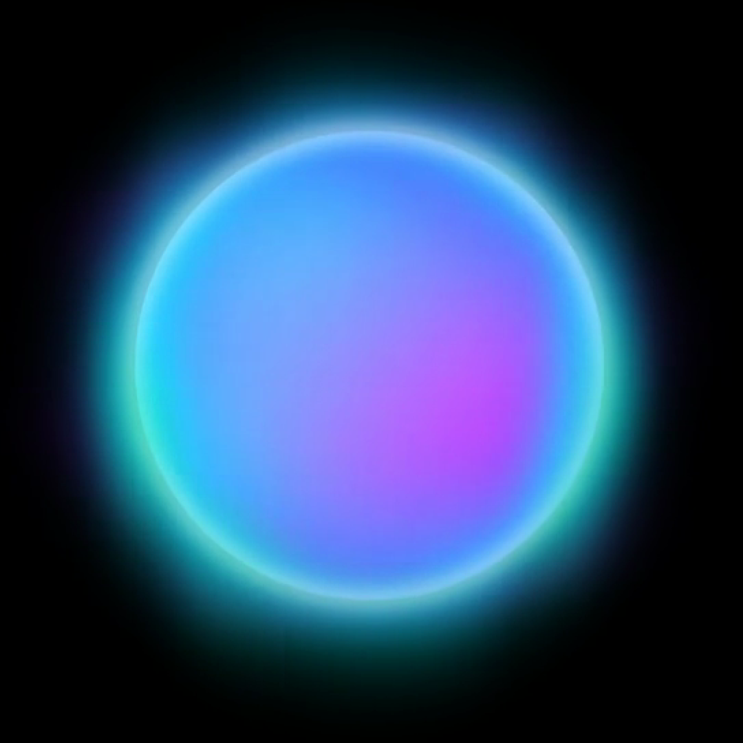 Glowing Adam voice assistant orb